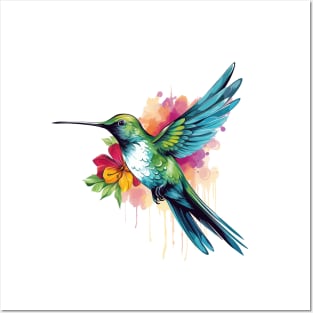 Watercolor Hummingbird Posters and Art